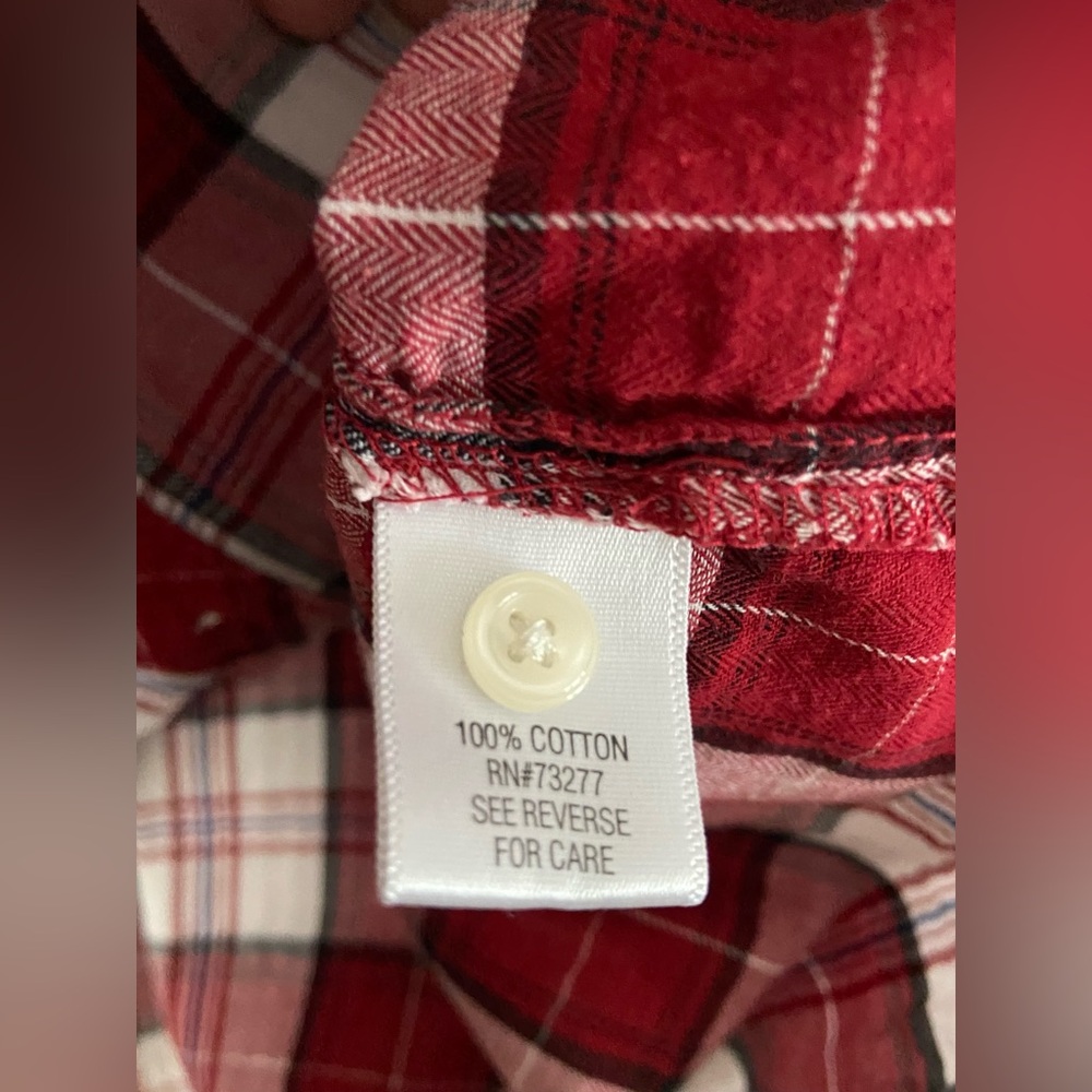 Gently Worn Croft&Barrow Sz-XXL Red Plaid Button-Up Flannel Wintertime Warm Top🎄 - Picture 6 of 16